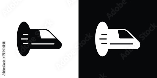 Hyperloop icon black silhouette pack. black and white icons