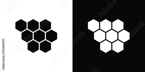 Honeycombs icon black silhouette pack. black and white icons
