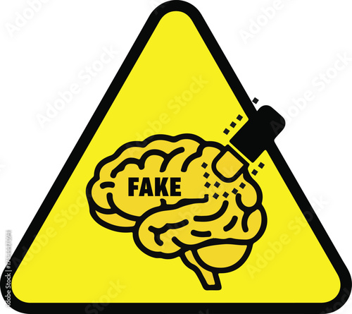 brain eraser fake news alert icon