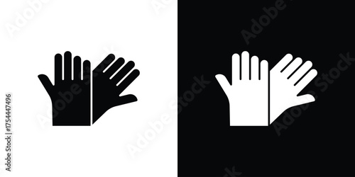 Gloves icon black silhouette pack. black and white icons