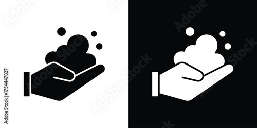 Foam icon black silhouette pack. black and white icons