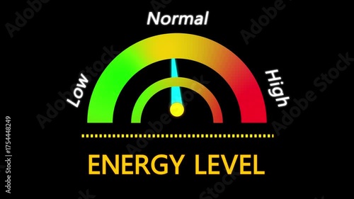 Energy Level Meter Indicator. body strength,and Health Awareness Concept
