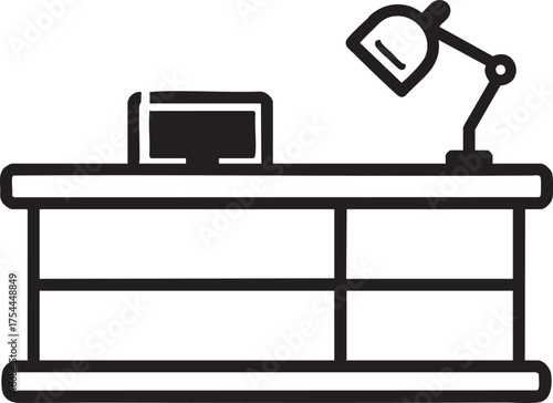 Reception Desk (School Office) vector icon on white background