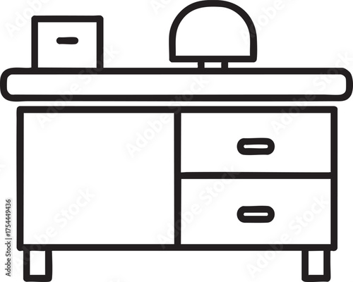 Reception Desk (School Office) vector icon on white background