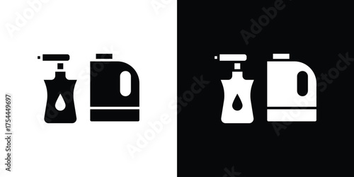 Cleaning products icon black silhouette pack. black and white icons