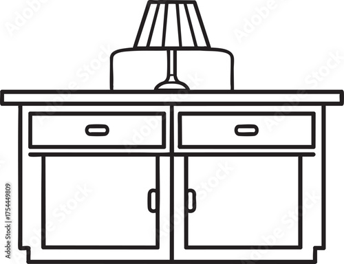 Reception Desk (School Office) vector icon on white background