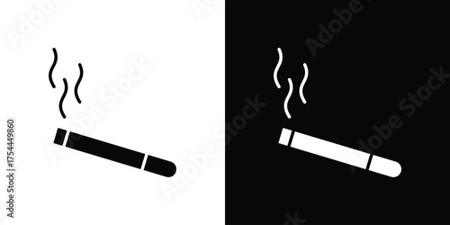Cigarette icon black silhouette pack. black and white icons