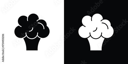 Cauliflower icon black silhouette pack. black and white icons