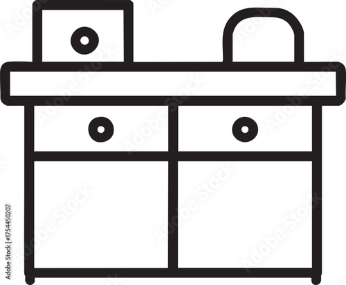 Reception Desk (School Office) vector icon on white background