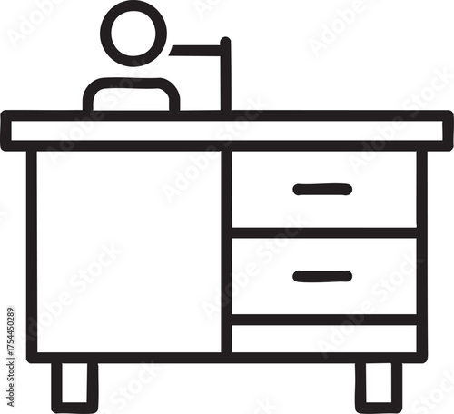 Reception Desk (School Office) vector icon on white background