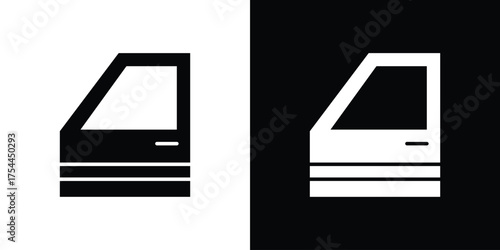 car door icon black silhouette pack. black and white icons