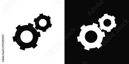 COGS icon black silhouette pack. black and white icons