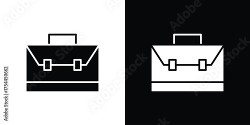 Briefcase icon black silhouette pack. black and white icons