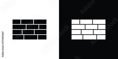 Brickwall icon black silhouette pack. black and white icons