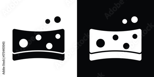 Bath sponge icon black silhouette pack. black and white icons