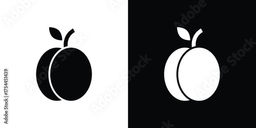 Apricot icon black silhouette pack. black and white icons