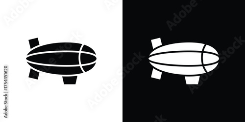 Airship icon black silhouette pack. black and white icons