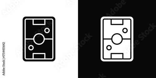 Air hockey icon black silhouette pack. black and white icons