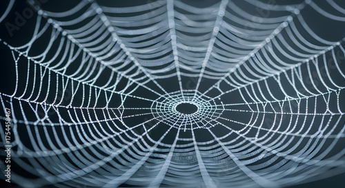 Wallpaper Mural Detailed Spider Web Covered in Morning Dew. Torontodigital.ca