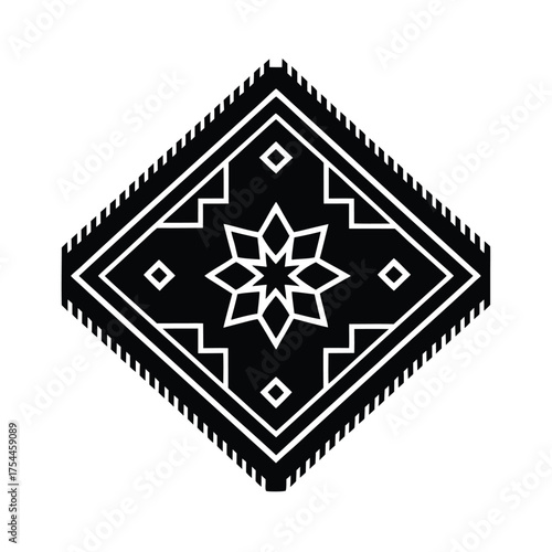 Arab Handcraft Carpet with Geometric Lines