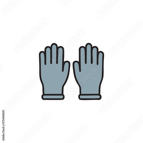 Pair of Light Blue Disposable Gloves on White Background medical hygiene