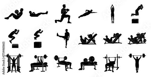 Fitness exercises with weights and bodyweight workout