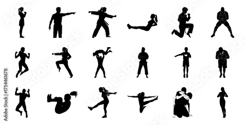 Martial Arts and Fitness Silhouettes karate taekwondo