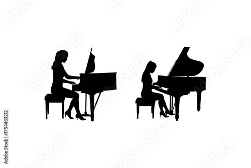 woman musical performance illustration 