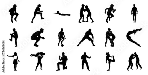 Sports and Fitness Silhouettes action people