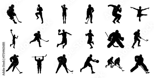 Sports Silhouettes Collection hockey basketball