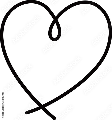 シンプルなハートマーク　モノトーン