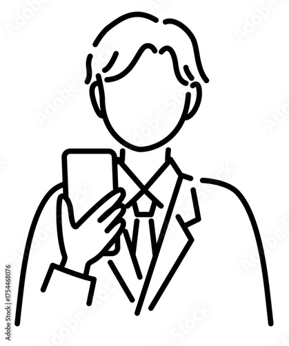 スマホで動画視聴する外国人会社員や先生