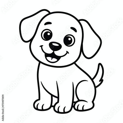 Wallpaper Mural Friendly illustrated coloring page puppy vector illustration scalable eps icon for general use silhouette White background Torontodigital.ca