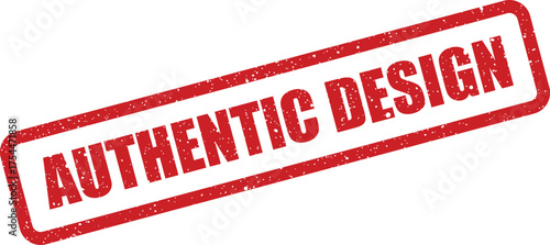 Grunge texture rubber stamp mark with Authentic Design text, indicating originality and craftsmanship