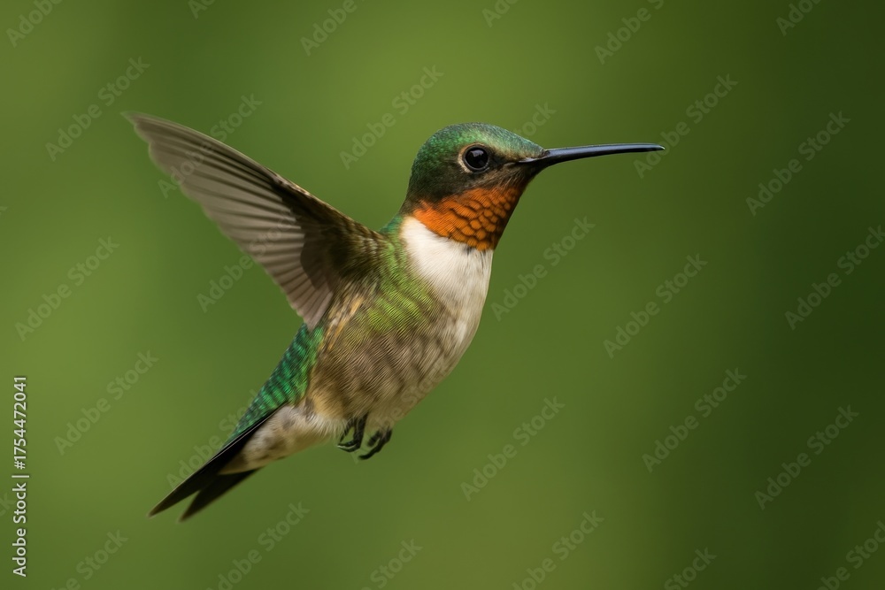 Fototapeta premium Vibrant hummingbird in flight.