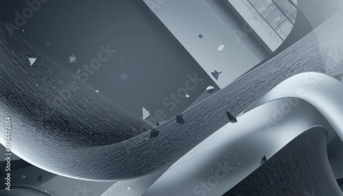 Abstract geometric background featuring interlocking, thin white lines and soft shadows in shades of charcoal and silver. Clean, corporate, and modern.