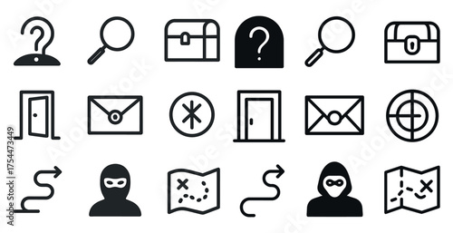 Security and privacy icons set – outline, line, protection and safety symbols