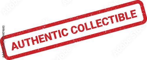 Red grunge stamp with text authentic collectible diagonally positioned, signifying rarity and genuine item verification