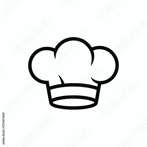 Scalable vector illustration of a classic chef hat icon for culinary designs and food service eps file silhouette White background
