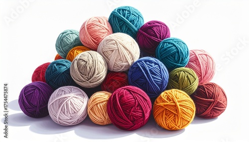 colorful yarn balls