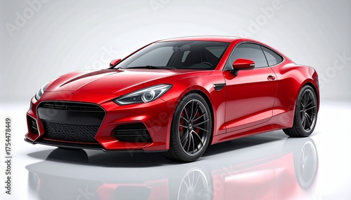 red sports car isolated