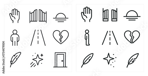 Security and privacy line icons set - outline, linear, protection, safety symbols