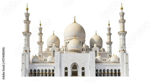 Photos Isolated Sheikh Zayed Mosque, Abu Dhabi, landmark architecture in Middle East, n