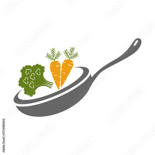 Healthy eco food icon logo design