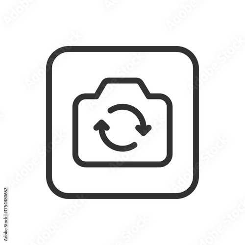 Front & Rear Camera Photo Icon – Modern, Simple Flat Vector Illustration for Website or Mobile App