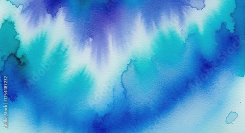 Watercolor painting with blue and purple hues