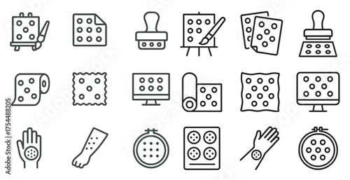 Infection and allergy outline icons set – linear, line, medical and health symbols