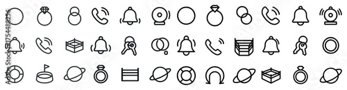 Communication line icons set – outline, linear, phone and messaging symbols