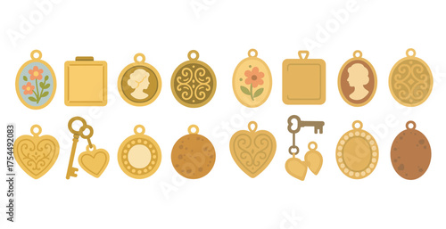 Jewelry silhouette icons set – flat, filled, gem and accessory designs