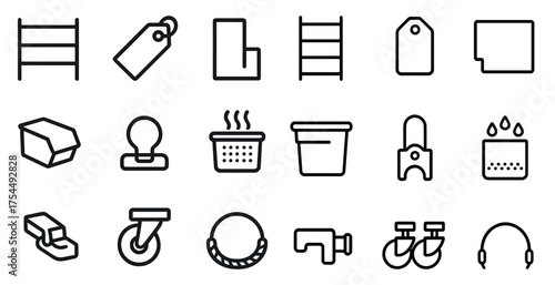 Warehousing and logistics outline icons set – linear, shipping, storage symbols